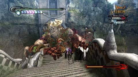 Attacking enemies in Bayonetta