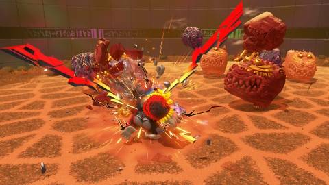 Attacking enemies in Donkey Kong Bananza