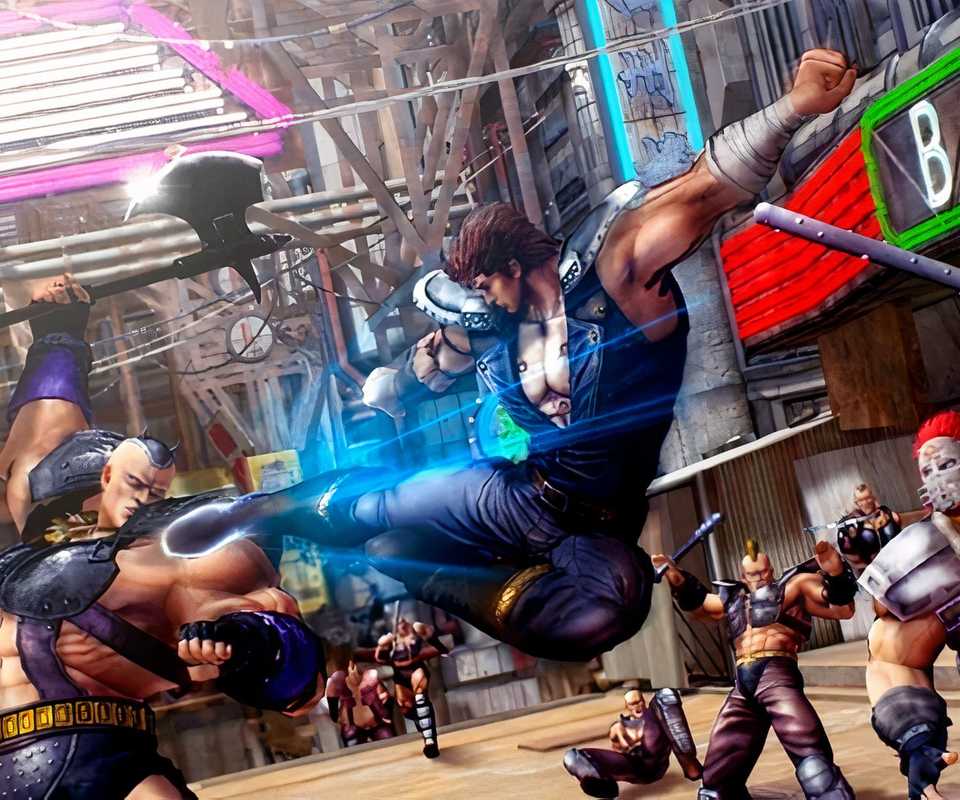 Attacking enemies in Fist Of The North Star Lost Paradise