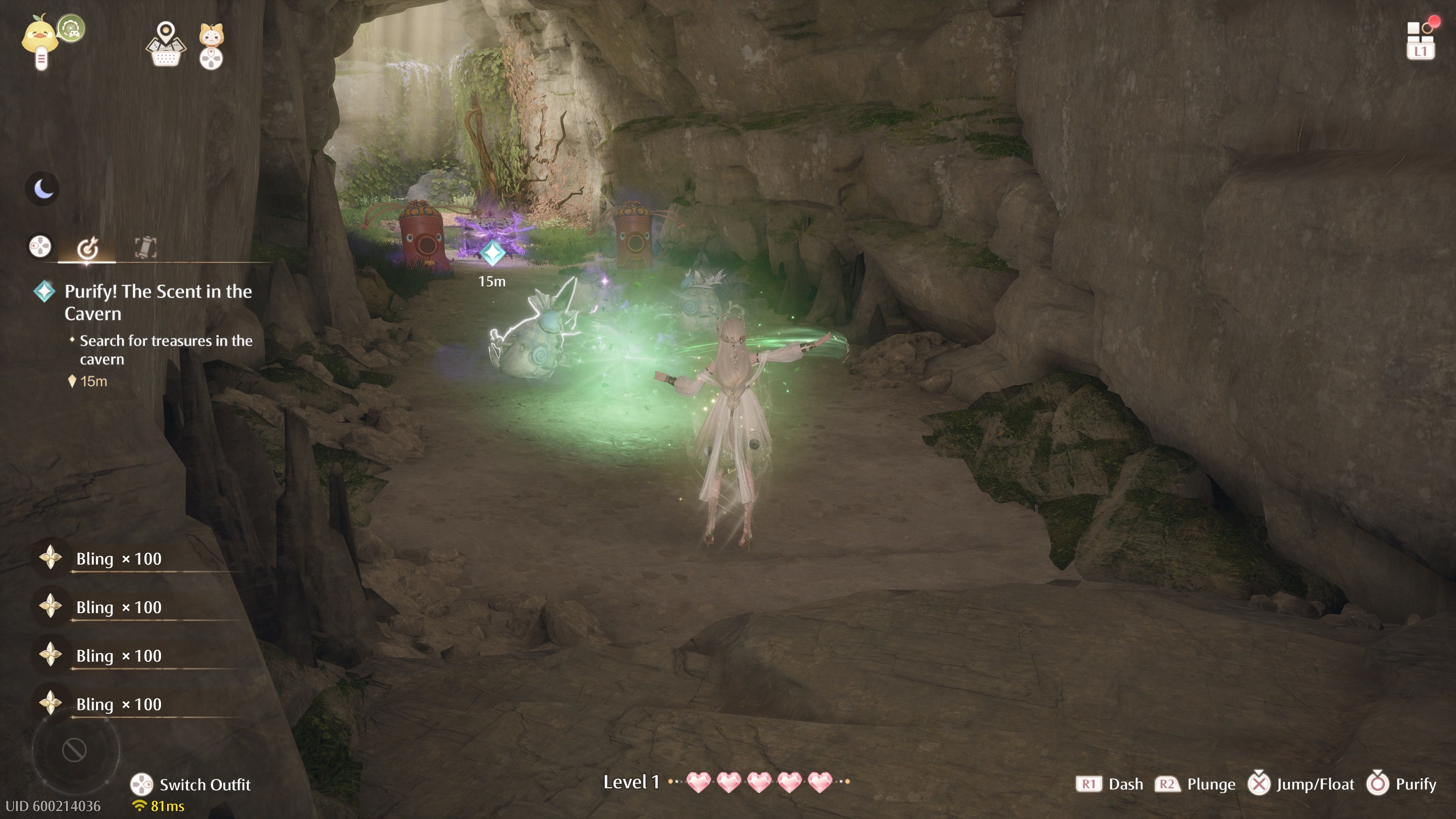 Attacking enemies in Infinity Nikki