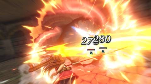 Attacking enemies with fire in Trails In The Sky 1st Chapter