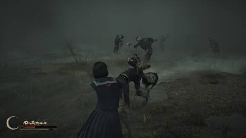 Attacking scarecrow enemies in Silent Hill f