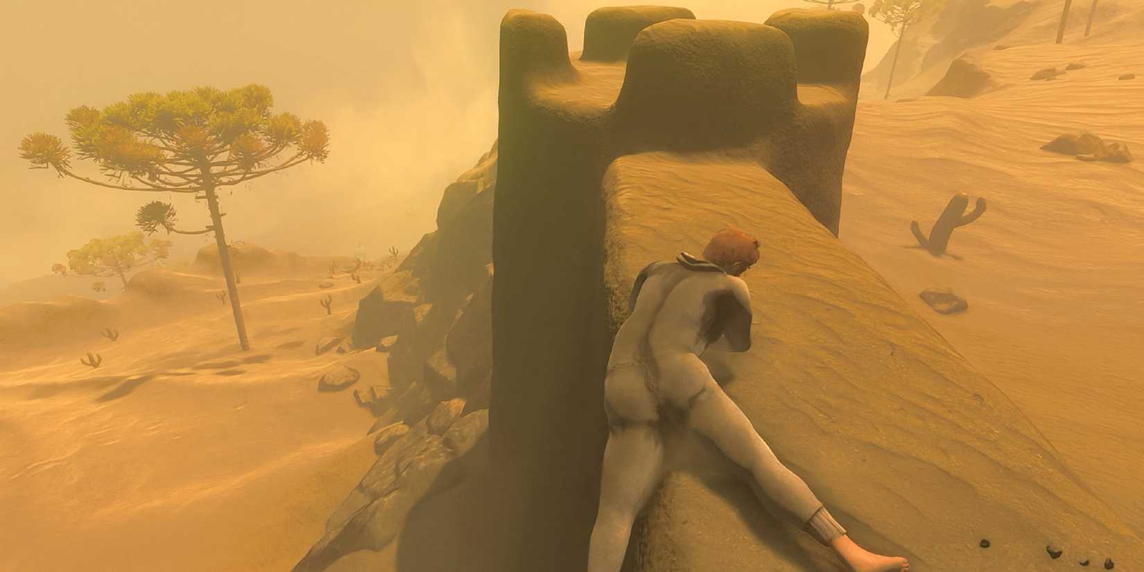 baby-steps-game-rant-advance-gameplay-nate-falling-off-sand-castle
