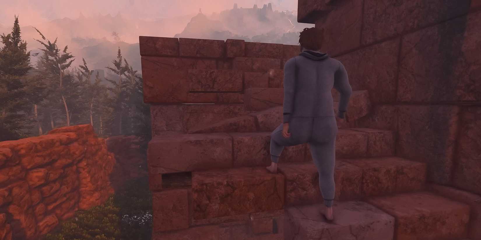 baby-steps-game-rant-advance-gameplay-nate-walking-up-stairs