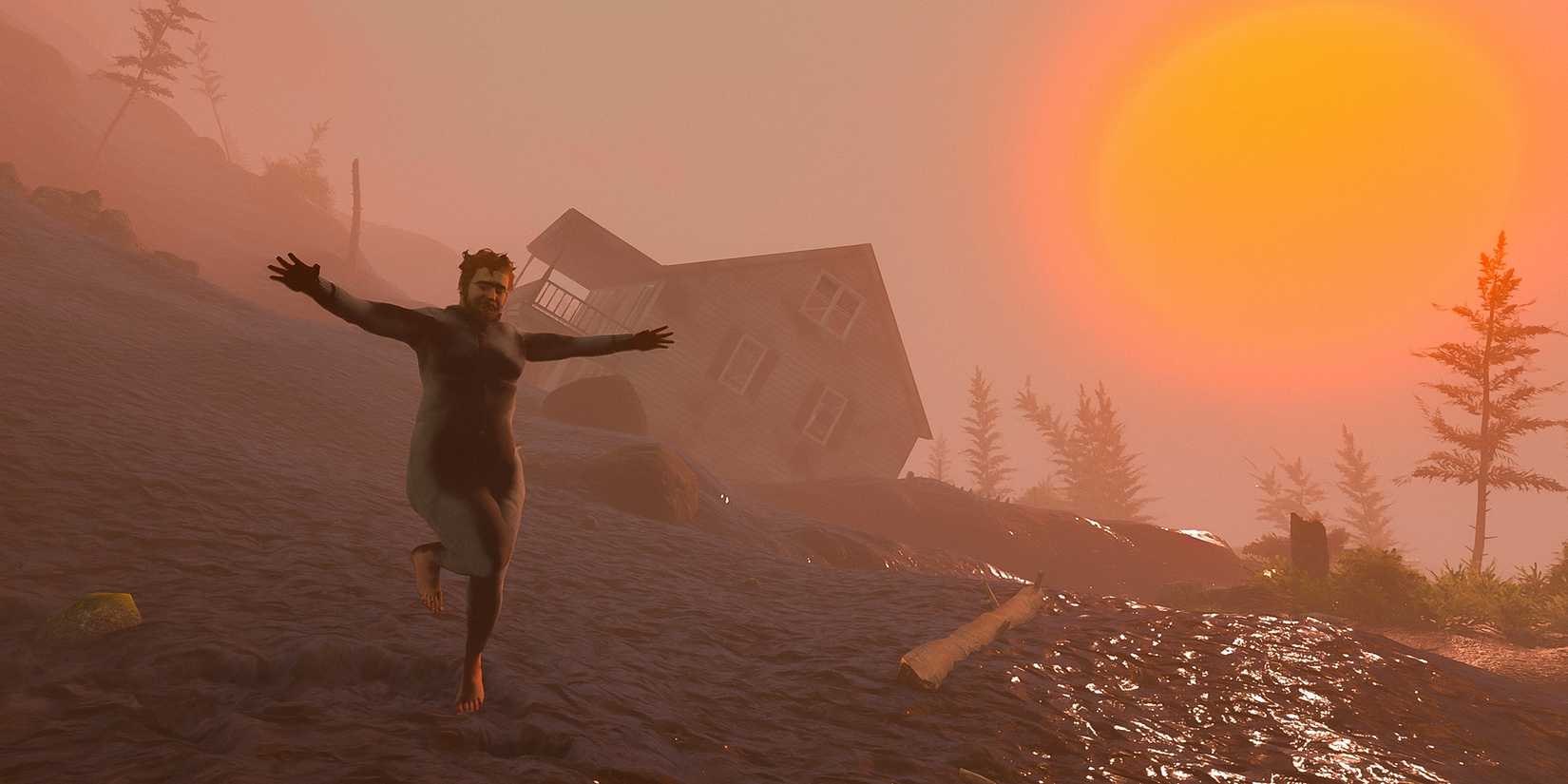 baby-steps-game-rant-advance-official-screenshot-nate-skipping-down-mud-hill
