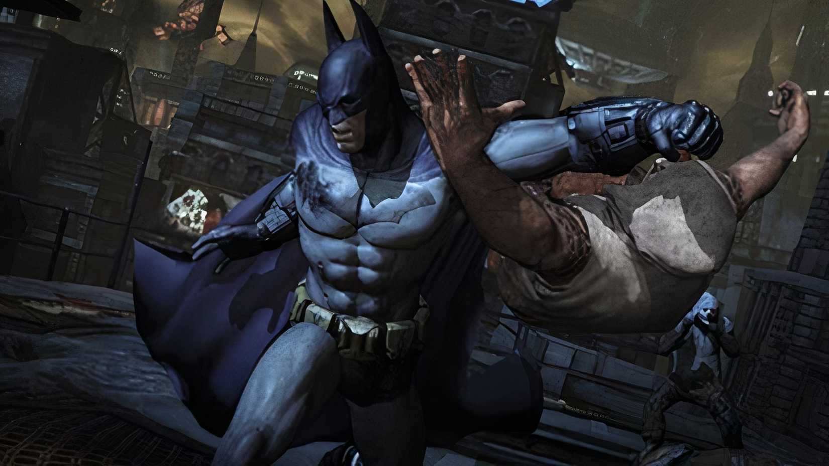 Batman Arkham city official screenshot batman punching goon