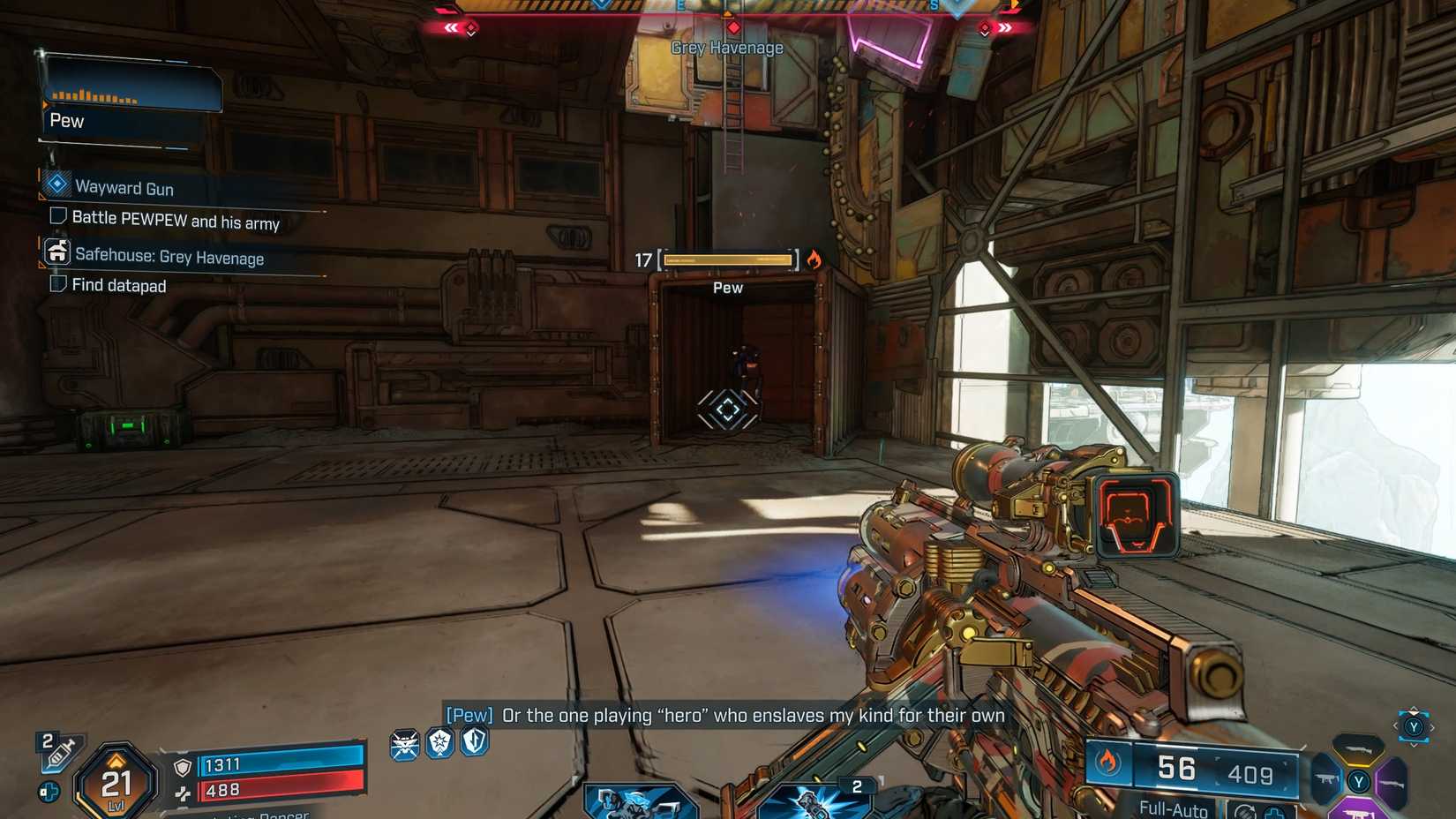 Battling Pew and His Army Wayward Gun Quest Borderlands 4
