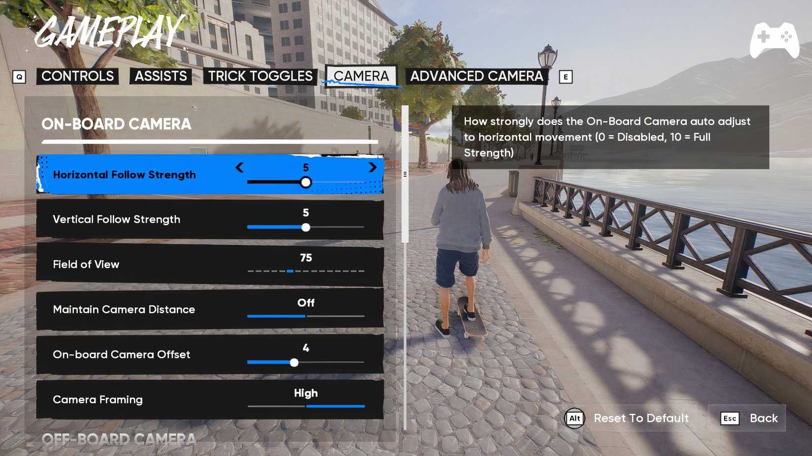 best camera settings in skate 4