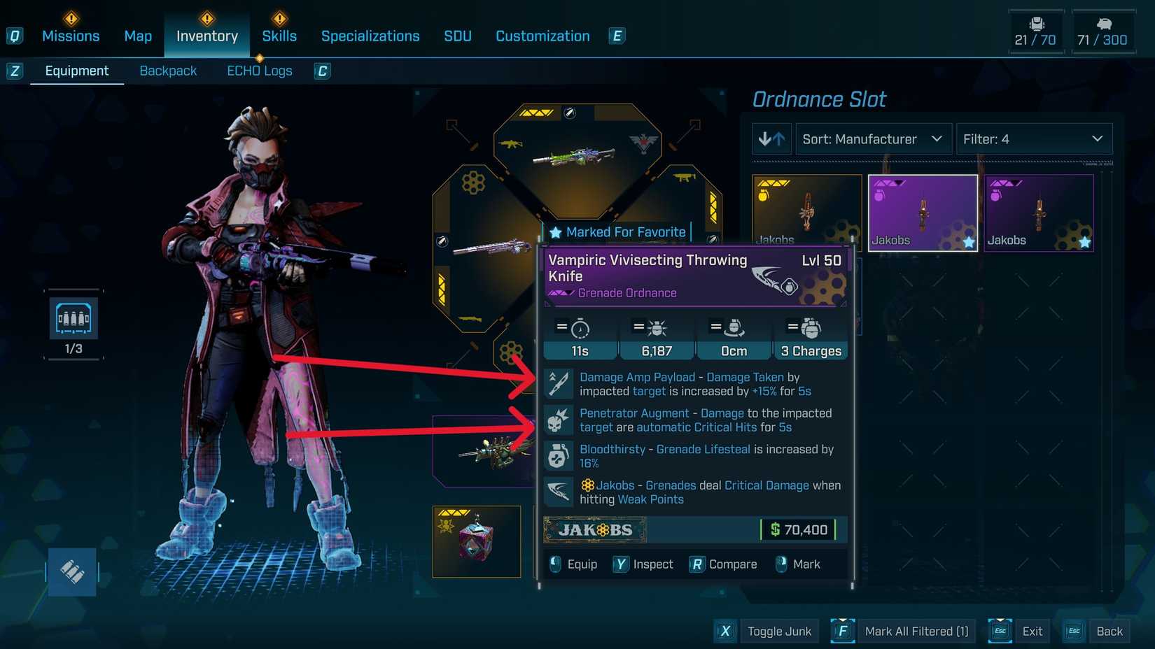 Throwing Knife terbaik untuk Vex di Borderlands 4
