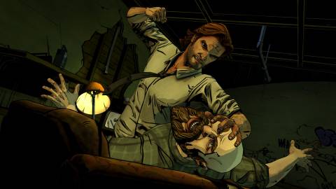Bigby questioning some guy -The Wolf Among Us