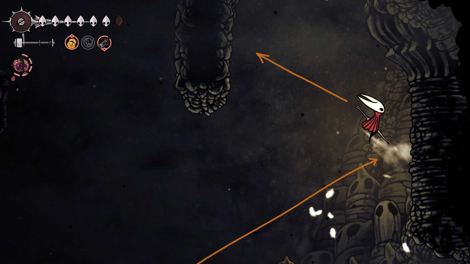 Blasted Steps carrying Courier Rasher 3 in Silksong
