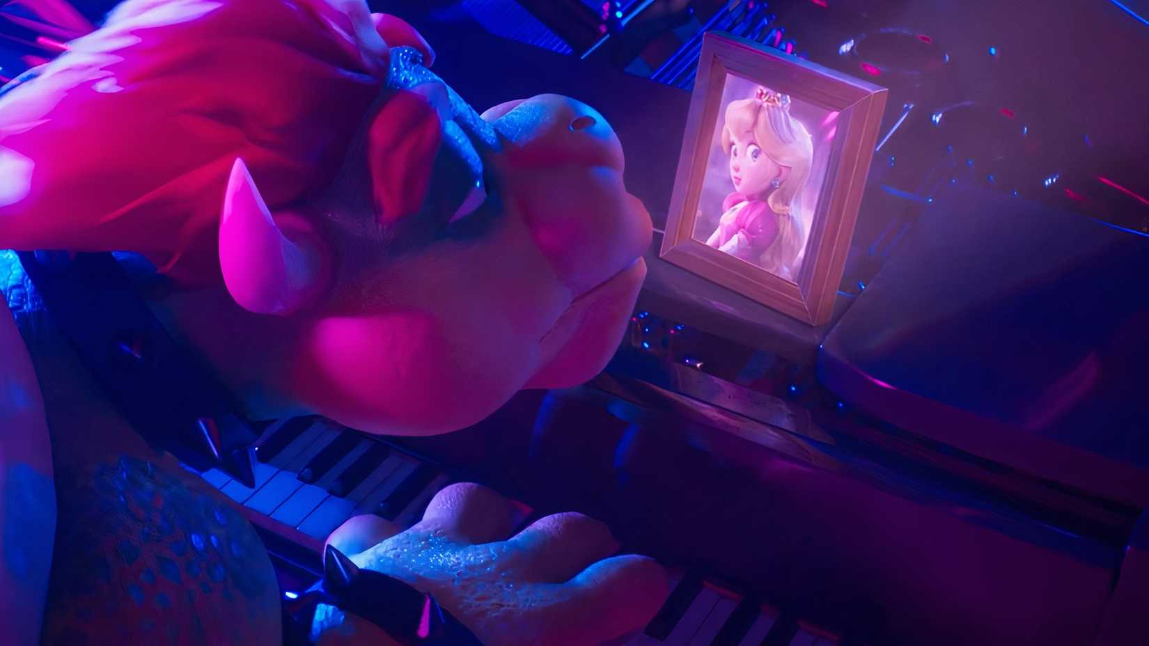Bowser playing piano in The Super Mario Bros Movie (2023)