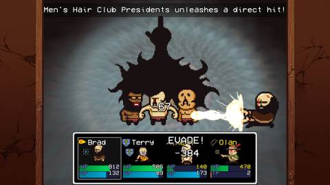 Brad and his party fight the Men's Hair Club - Lisa the Painful