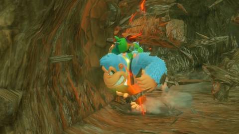 Breaking enemies in Donkey Kong Bananza