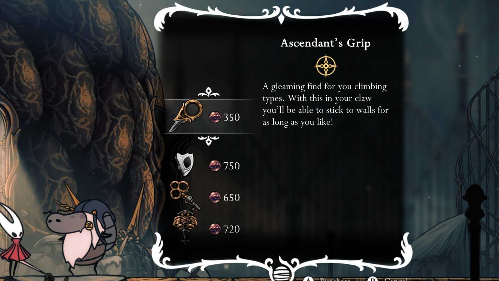 Buying the Ascendant's Grip from Jubilana Wandering Merchant Quest Silksong