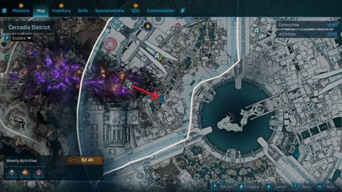 Carcadia District Evocarium location