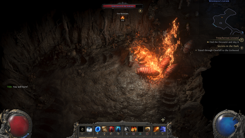 Casting a fire spell in Path Of Exile 2