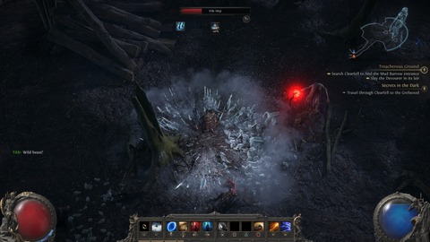 Casting an ice spell in Path Of Exile 2