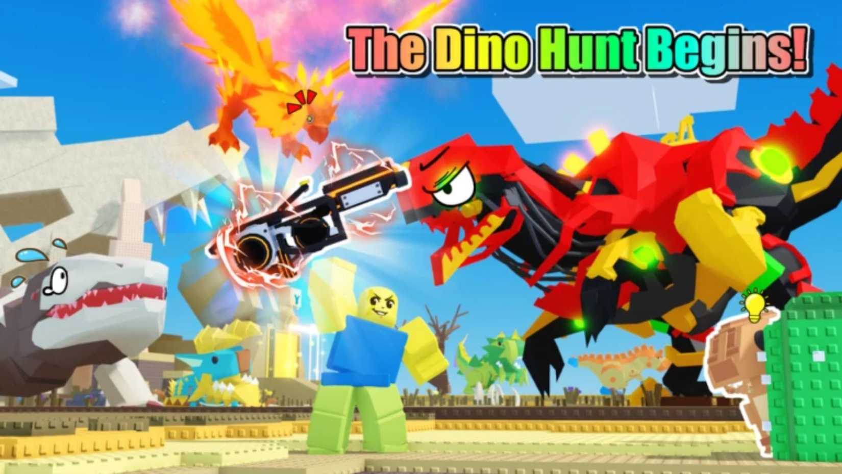 Catch and build garden figures of dinosaurs