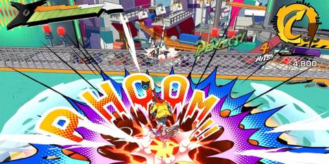 Chai uses his rhythm-based attacks on some enemies - Hi-Fi Rush