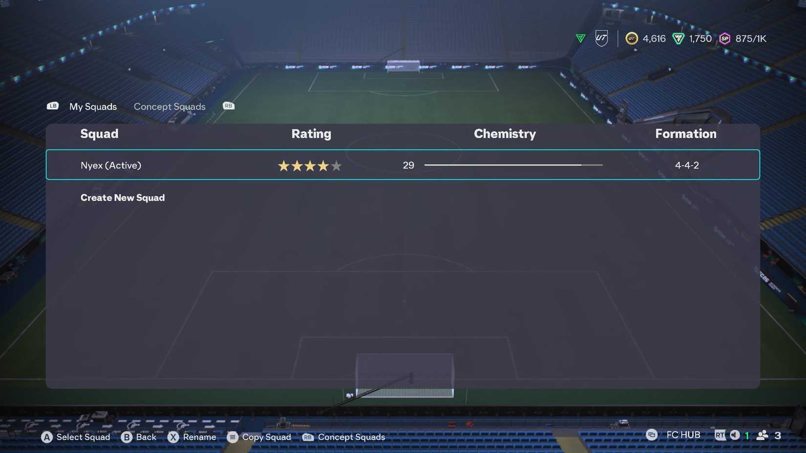 change squad name in ea fc 26 ultimate team