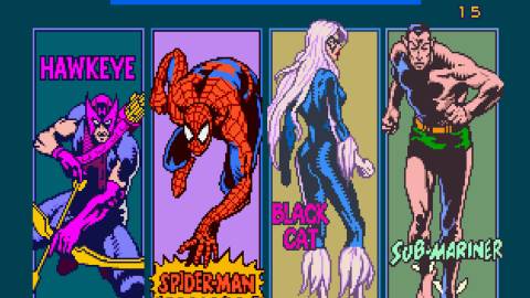 Character select screen in Spider-Man The Video Game