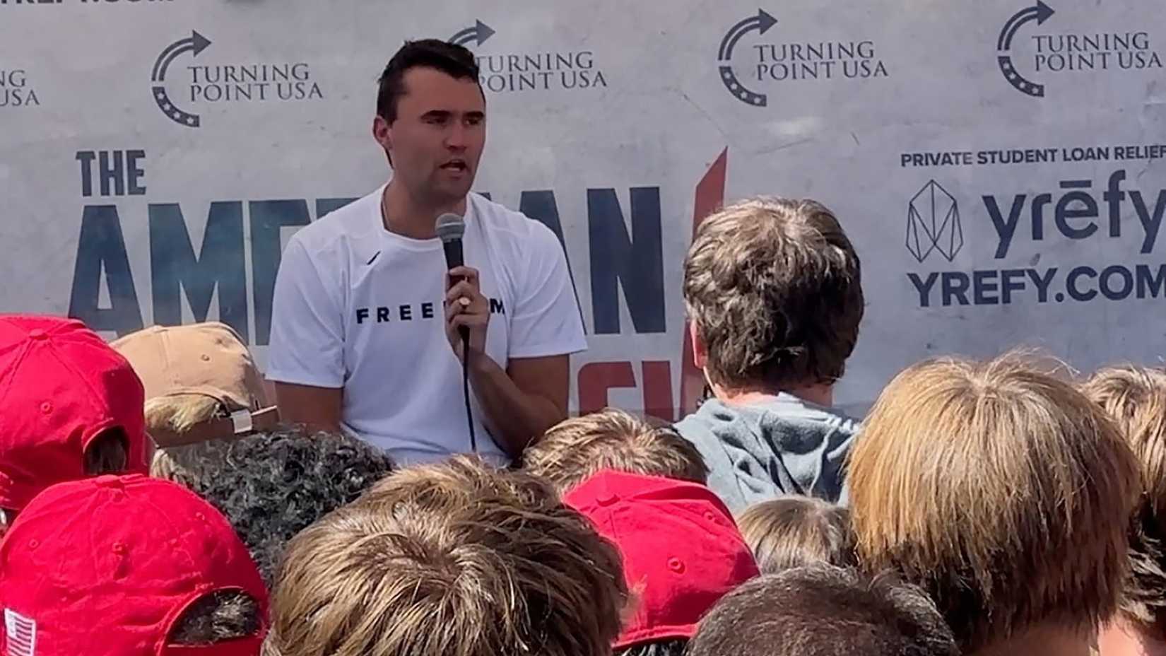 Charlie Kirk moments before assassination