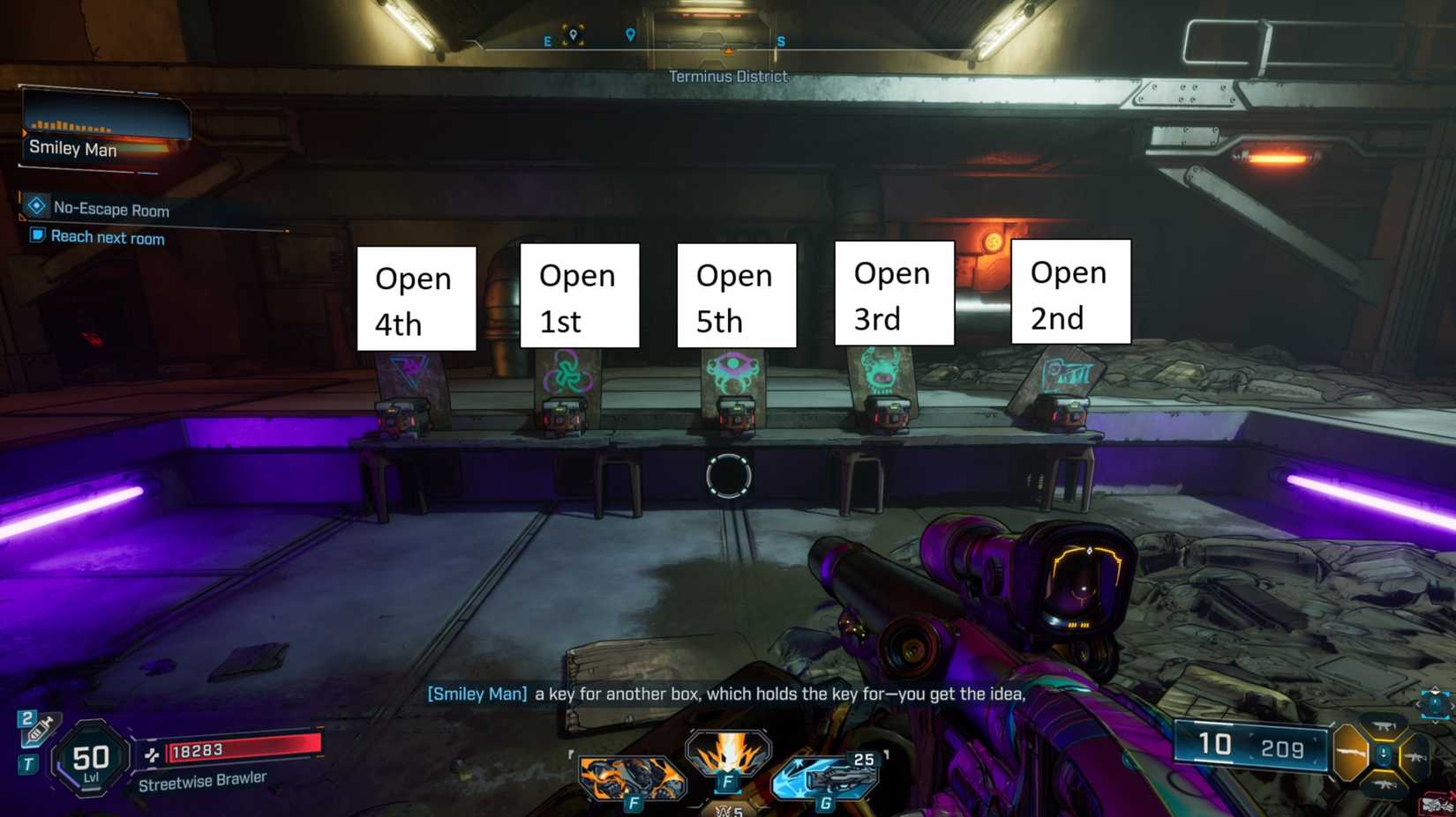 chest order for the no escape room