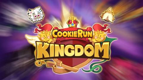Cookie Run Kingdom logo with cookie badges
