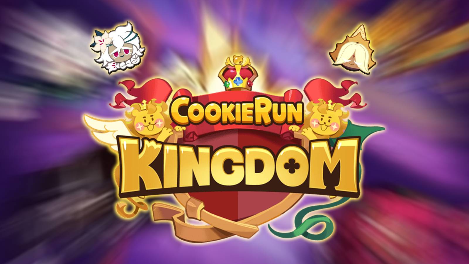 Cookie Run Kingdom logo with cookie badges