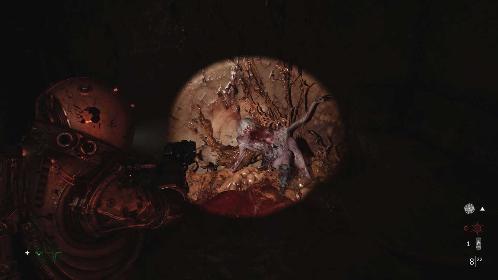 Cronos New Dawn Screenshot Dead Orphan against Wall