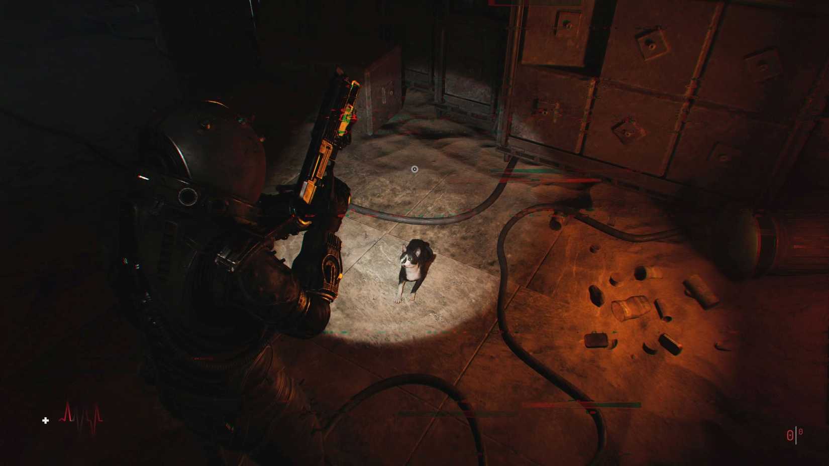 Cronos The New Dawn screenshot back and white cat