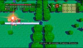Dashing through enemies in 3D Dot Game Heroes