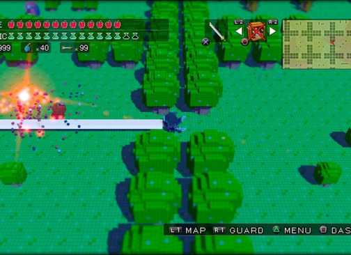 Dashing through enemies in 3D Dot Game Heroes