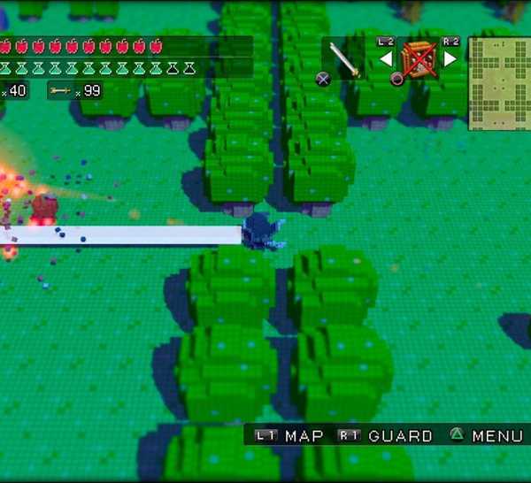 Dashing through enemies in 3D Dot Game Heroes
