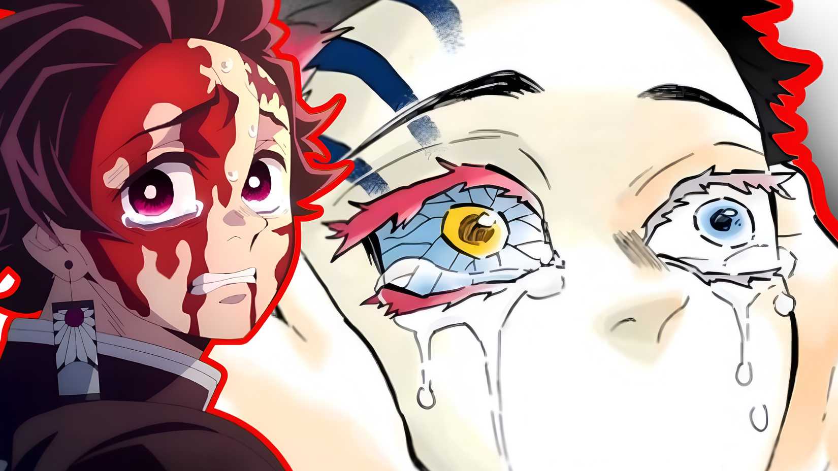 demon slayer featured tanjiro and akaza crying infinity castle