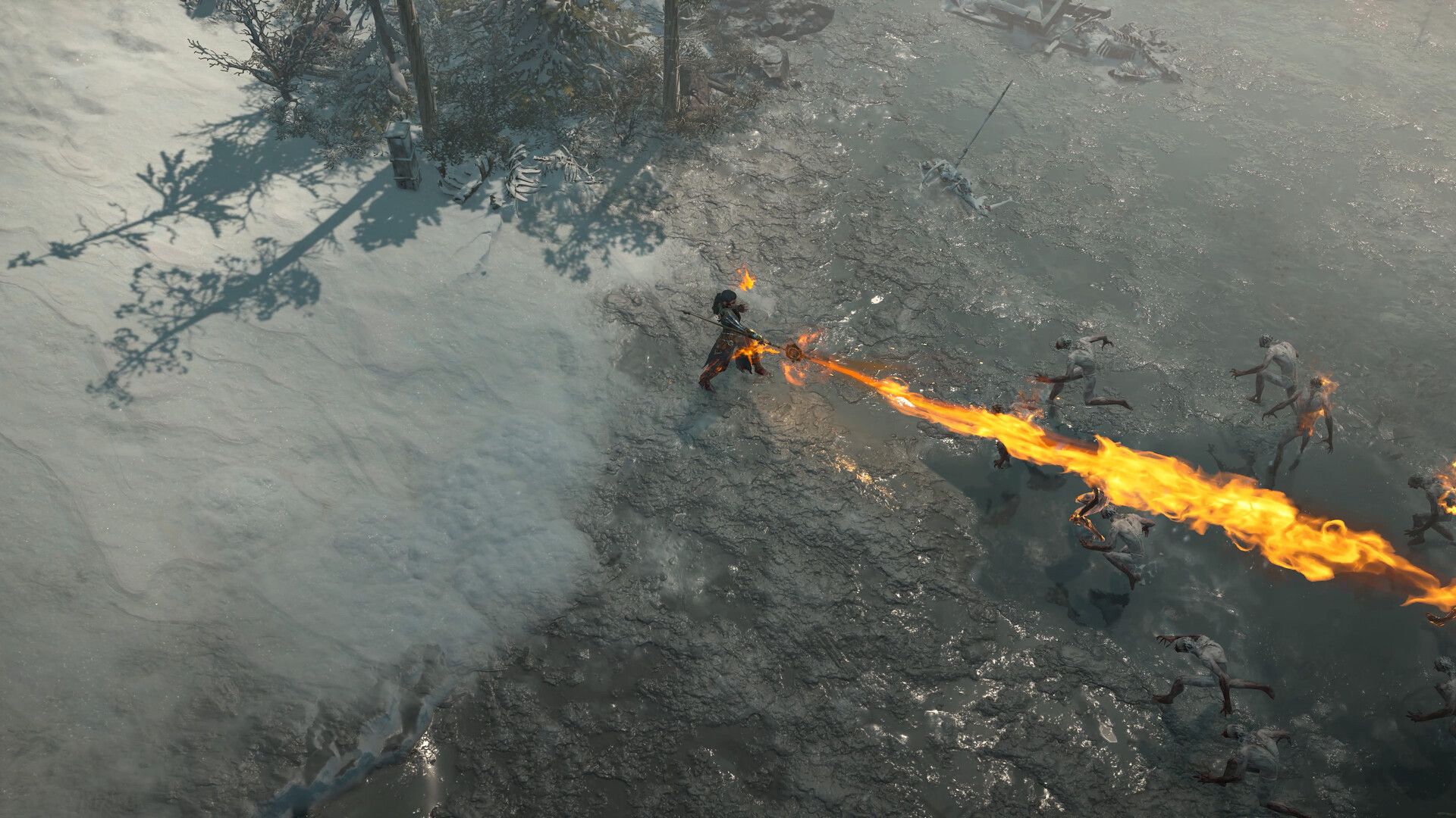 Personagem de Diablo 4 em ação.