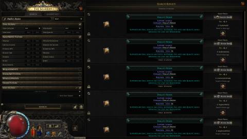 dialla's desire on the trade market in path of exile 2