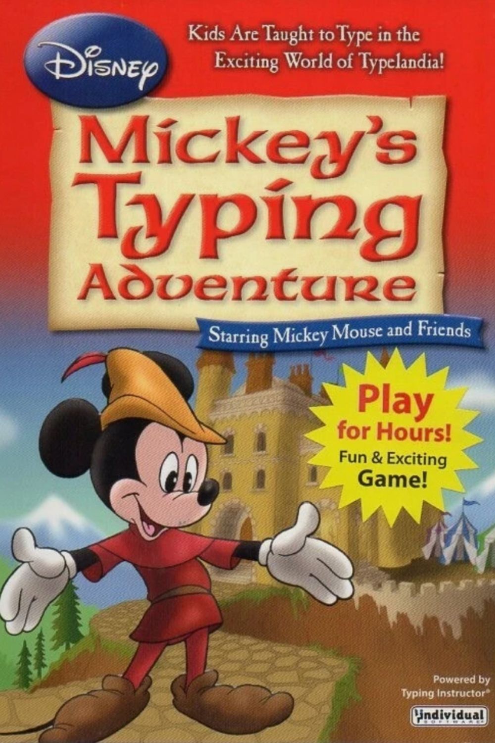 Disney Mickey's Typing Adventure - Starring Mickey Mouse and Friends video game cover art tag