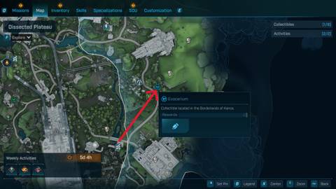 Dissected Plataeu Evocarium location