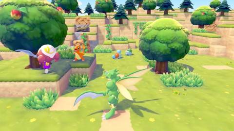 Ditto cutting trees in Pokemon Pokopia