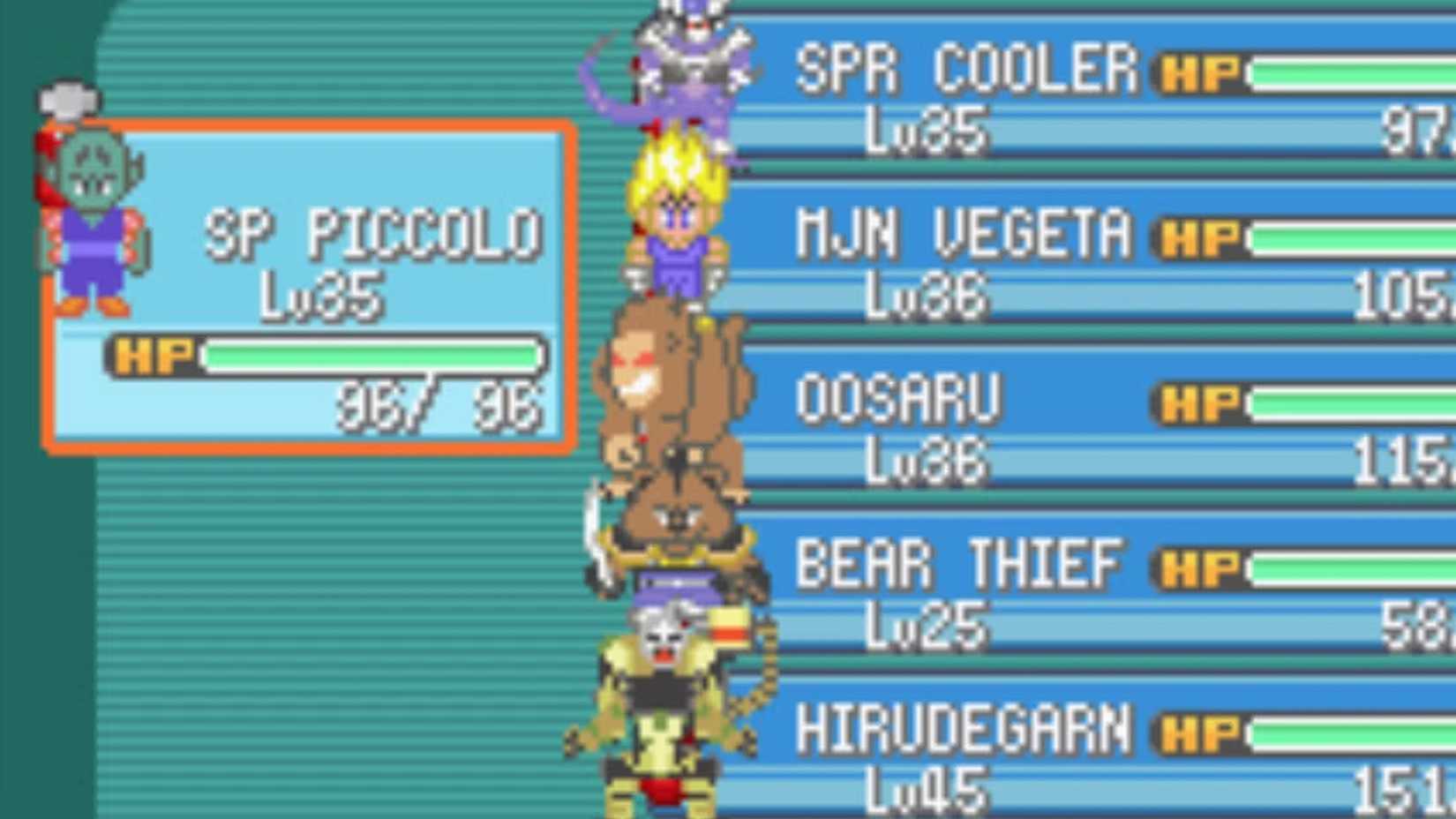 Dragon Ball Z Team Training Party pokemon rom