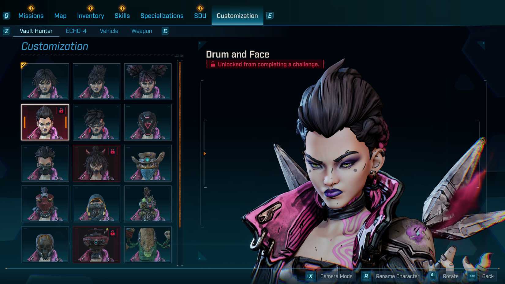 Borderlands Customization All Vault Hunter Heads & Skins in Borderlands 4
