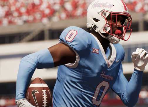 ea sports college football 26 player running with the ball.