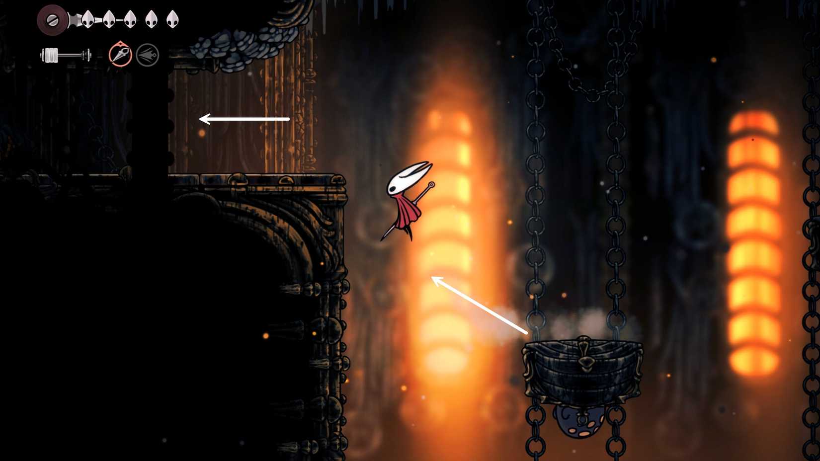 Entrando na localização de Flintslate em Deep Docks Silksong