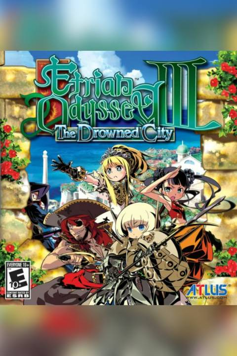 Etrian Odyssey III The Drowned City video game cover art tag