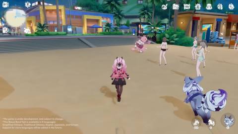 Exploring a beach in Honkai Nexus Anima