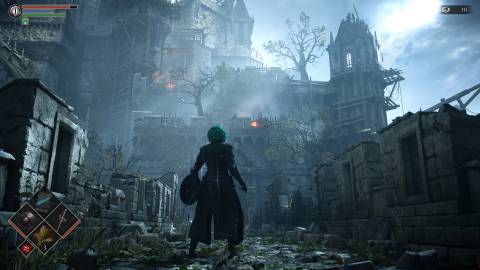 Exploring a castle in Demon's Souls (2020)