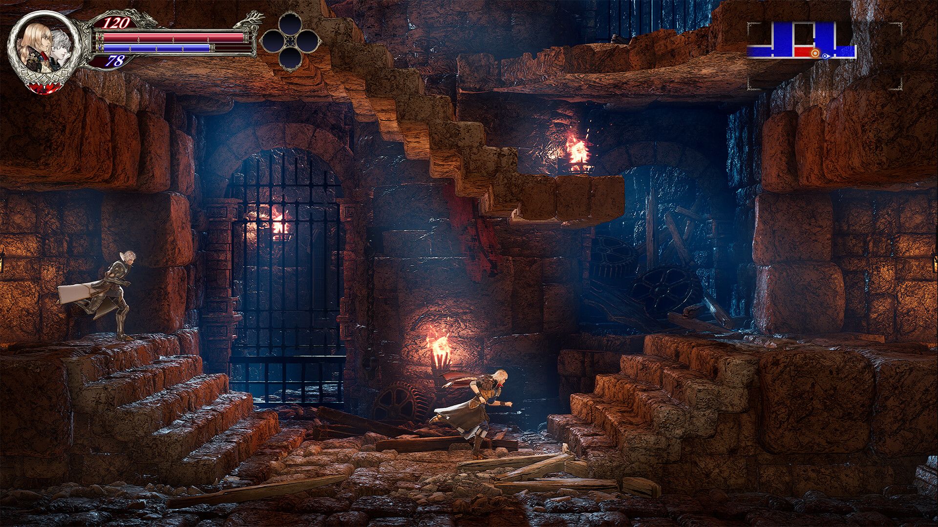 Exploring a dungeon in Bloodstained The Scarlet Engagement