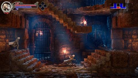 Exploring a dungeon in Bloodstained The Scarlet Engagement